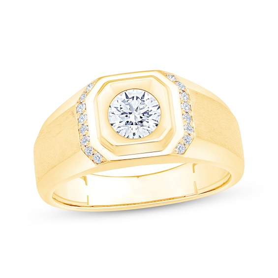 Men's Now + Forever Lab-Grown Diamonds Wedding Band 1 ct tw 14K Yellow Gold