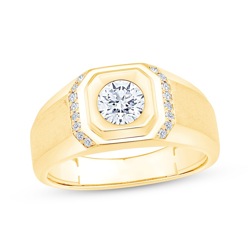 Main Image 1 of Men's Now + Forever Lab-Grown Diamonds Wedding Band 1 ct tw 14K Yellow Gold