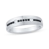 Thumbnail Image 1 of Now + Forever Men's Black & White Diamond Brushed Wedding Band 1/3 ct tw 10K White Gold