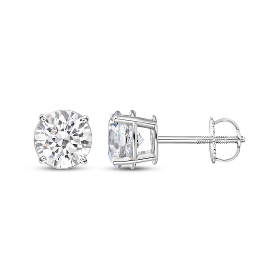 KAY Lab-Grown Diamonds Round-Cut Solitaire Stud Earrings 2-1/2 ct tw 14K White Gold (I/SI2