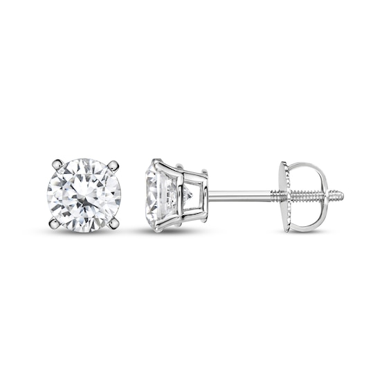 KAY Lab-Grown Diamonds Round-Cut Solitaire Stud Earrings 2-1/2 ct tw 14K White Gold (I/SI2