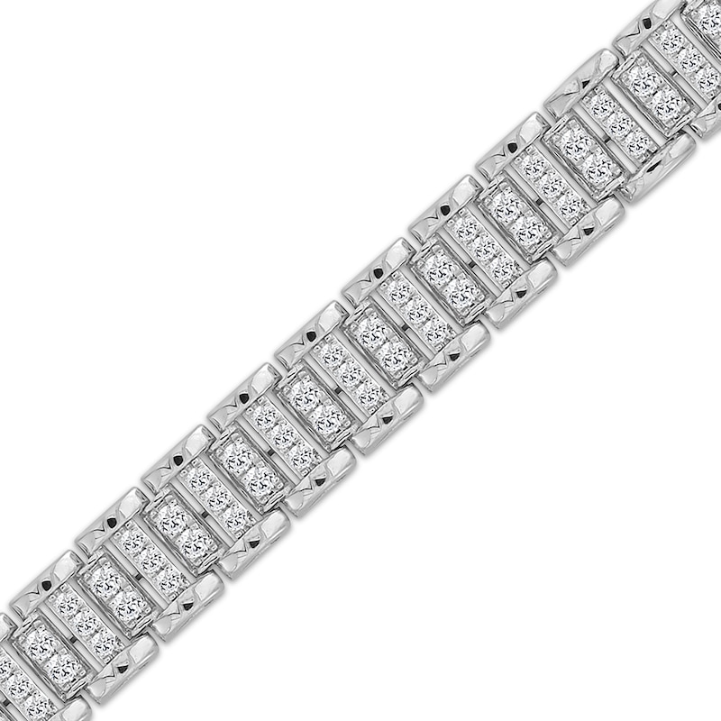 Main Image 2 of KAY Lab-Grown Diamonds Men's Link Bracelet 5 ct tw 10K White Gold 8.5&quot;
