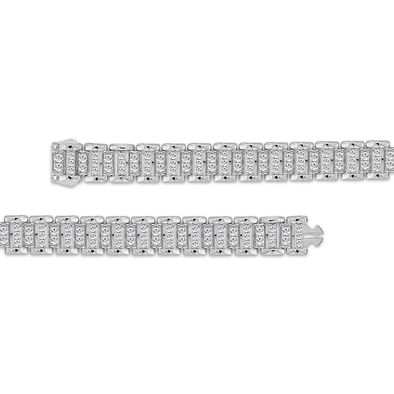 Main Image 3 of KAY Lab-Grown Diamonds Men's Link Bracelet 5 ct tw 10K White Gold 8.5&quot;