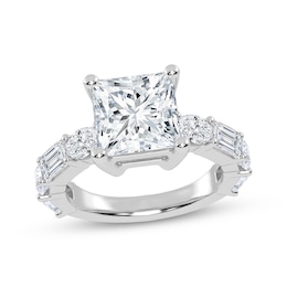 Now + Forever Lab-Grown Diamonds Princess-Cut Engagement Ring 3-1/2 ct tw 14K White Gold