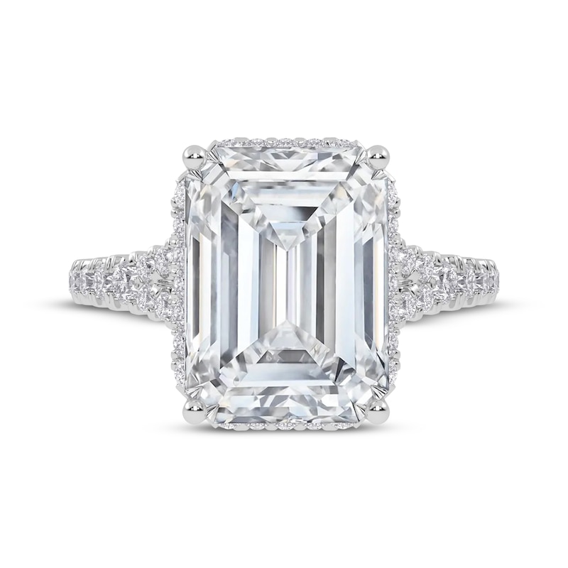 Main Image 3 of Now + Forever Lab-Grown Diamonds Emerald-Cut Halo Engagement Ring 5-1/2 ct tw 14K White Gold
