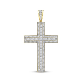 Men's Diamond Cross Charm 5 ct tw 14K Yellow Gold