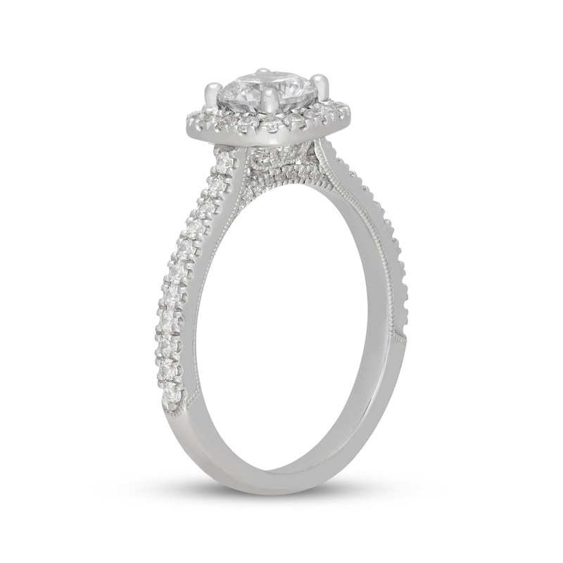 Main Image 2 of Neil Lane Round-Cut Diamond Cushion Halo Engagement Ring 1-3/8 ct tw 14K White Gold