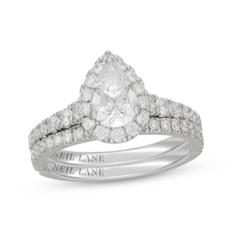 Neil Lane Pear-Shaped Diamond Halo Bridal Set 1-7/8 ct tw 14K White Gold