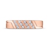Thumbnail Image 3 of Now + Forever Men's Diamond Diagonal Four-Row Wedding Band 1/6 ct tw 10K Rose Gold