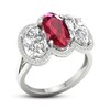 Thumbnail Image 4 of Lab-Created Ruby & White Lab-Created Sapphire 3-Stone Ring Sterling Silver
