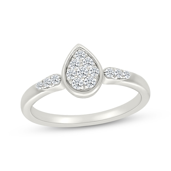 KAY Lab-Grown Diamonds Multi-Stone Pear-Shaped Promise Ring 1/5 ct tw Sterling Silver