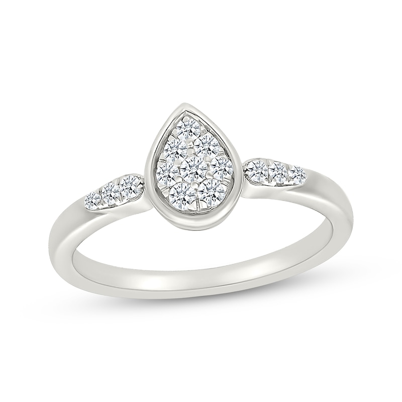 Main Image 1 of KAY Lab-Grown Diamonds Multi-Stone Pear-Shaped Promise Ring 1/5 ct tw Sterling Silver