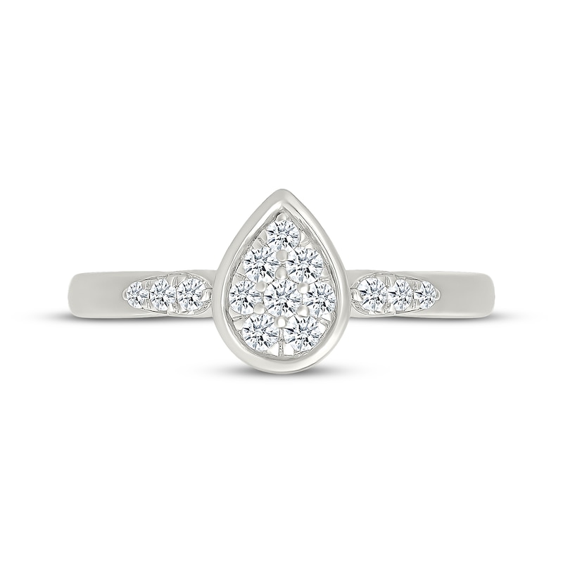 Main Image 4 of KAY Lab-Grown Diamonds Multi-Stone Pear-Shaped Promise Ring 1/5 ct tw Sterling Silver