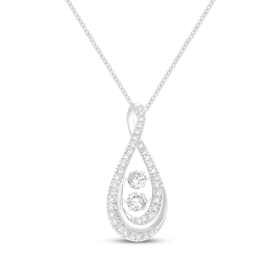 Unstoppable Love Diamond Double Infinity Necklace 1/2 ct tw 10K White Gold 19"