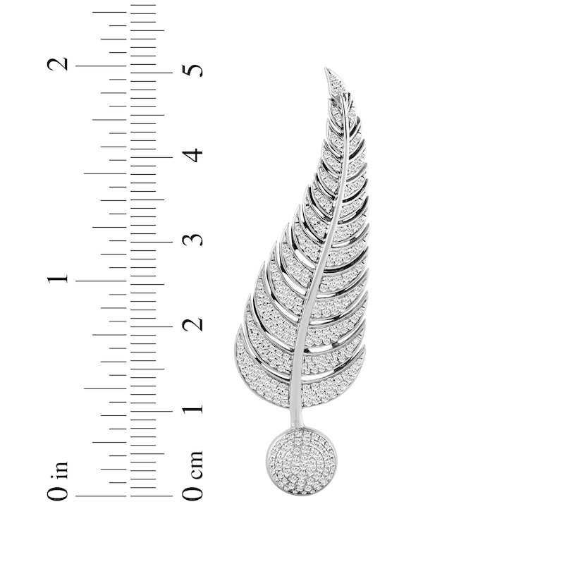 Main Image 3 of Men's Diamond Feather Brooch 1 ct tw Sterling Silver