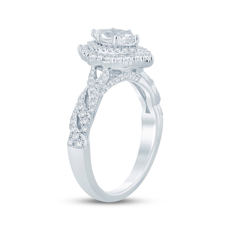 Main Image 2 of Now + Forever Marquise-Cut Diamond Double-Halo Engagement Ring 1 ct tw 14K White Gold