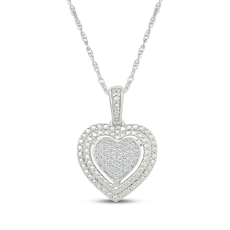 Main Image 2 of Multi-Diamond Heart-Shaped Gift Set 1/4 ct tw Sterling Silver