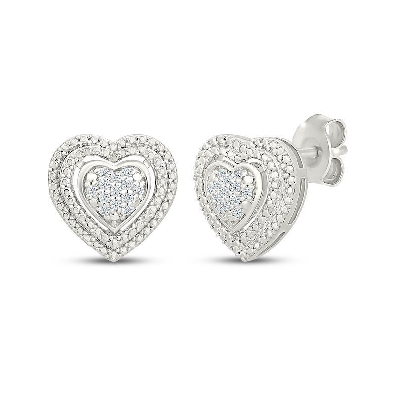 Main Image 3 of Multi-Diamond Heart-Shaped Gift Set 1/4 ct tw Sterling Silver