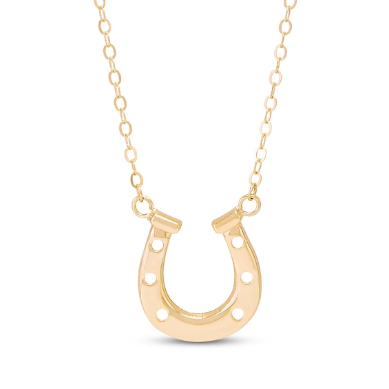 Horseshoe Necklace 10K Yellow Gold 18"