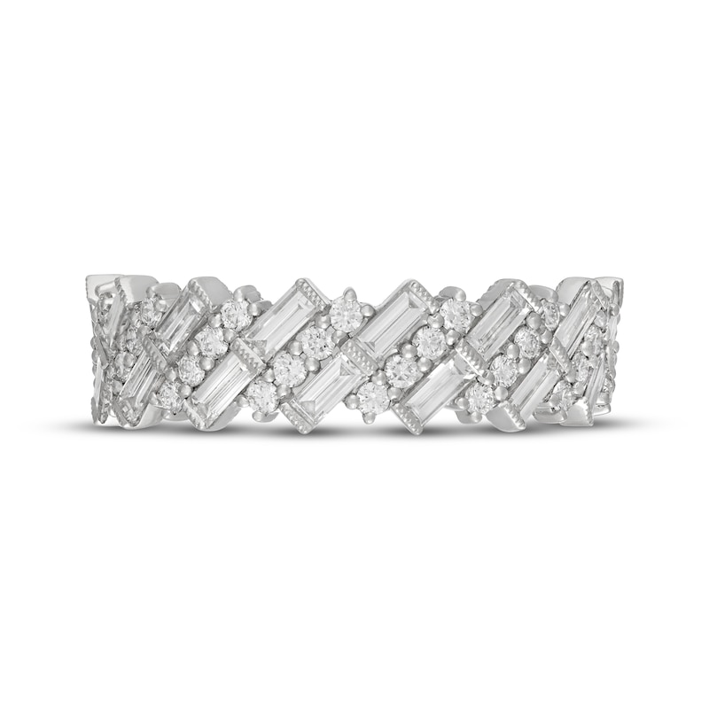 Main Image 3 of Neil Lane Artistry Baguette & Round-Cut Lab-Grown Diamond Anniversary Ring 1 ct tw 14K White Gold