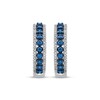 Thumbnail Image 2 of Blue & White Diamond Hoop Earrings 1/2 ct tw Sterling Silver
