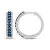 Thumbnail Image 3 of Blue & White Diamond Hoop Earrings 1/2 ct tw Sterling Silver