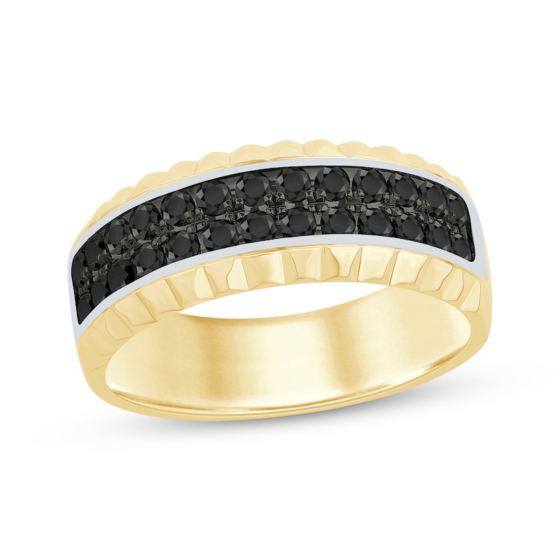 Main Image 1 of Men's Now + Forever® Black Diamond Wedding Band 3/4 ct tw 10K Yellow Gold