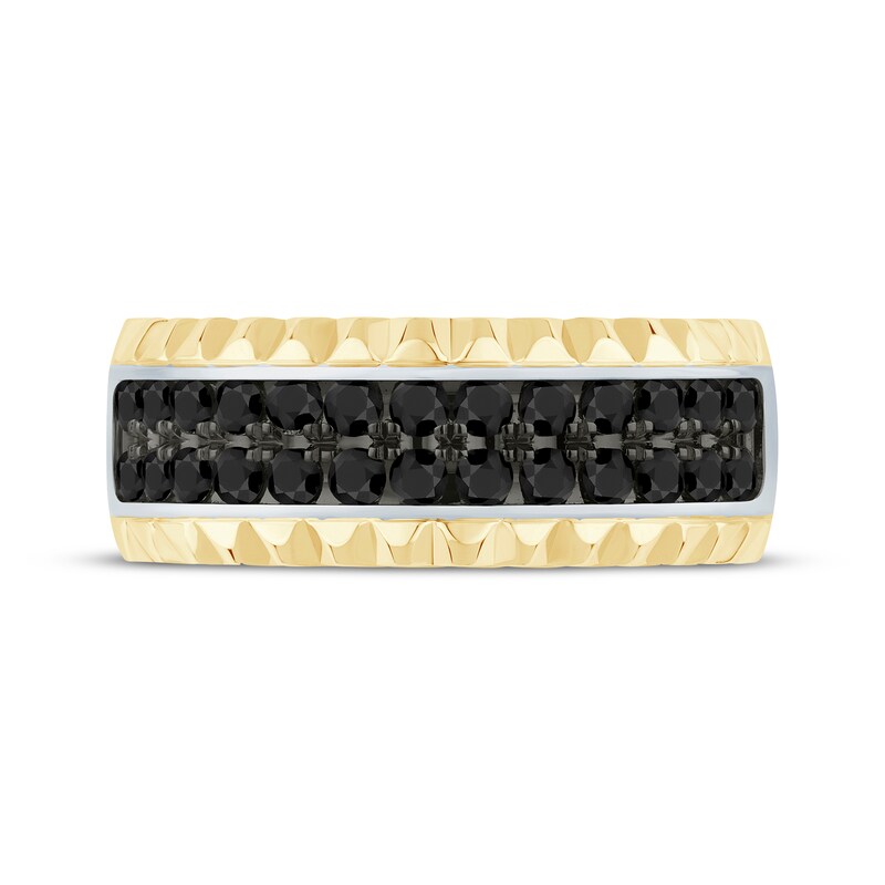 Main Image 3 of Men's Now + Forever® Black Diamond Wedding Band 3/4 ct tw 10K Yellow Gold