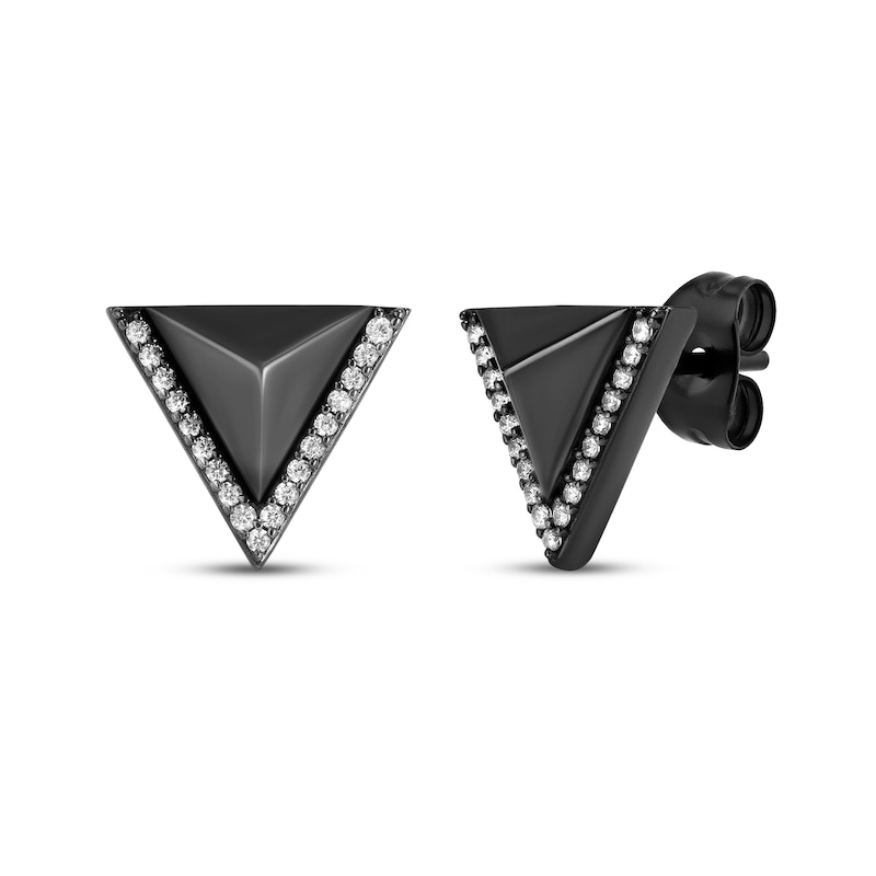 Main Image 1 of Star Wars Darth Vader Diamond Stud Earrings 1/8 ct tw Black Rhodium-Plated Sterling Silver