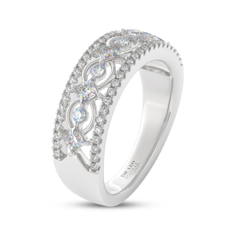 Main Image 2 of THE LEO Prisma Diamond Princess & Round-Cut Anniversary Ring 3/4 ct tw 14K White Gold
