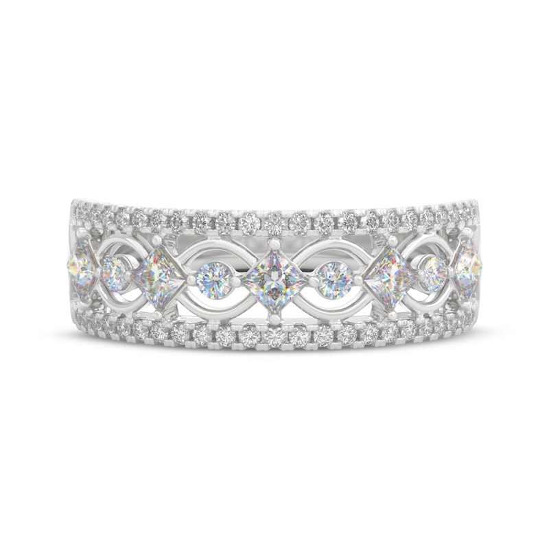 Main Image 3 of THE LEO Prisma Diamond Princess & Round-Cut Anniversary Ring 3/4 ct tw 14K White Gold