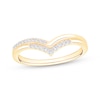Thumbnail Image 1 of Now + Forever Diamond Chevron Two-Row Anniversary Ring 1/8 ct tw 10K Yellow Gold