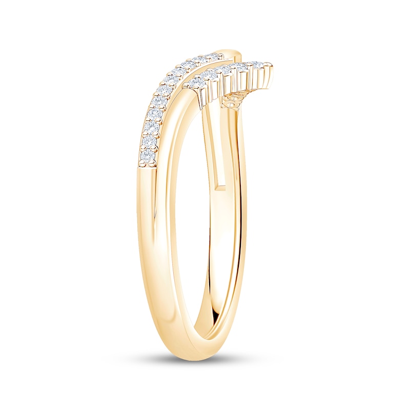 Main Image 2 of Now + Forever Diamond Chevron Two-Row Anniversary Ring 1/8 ct tw 10K Yellow Gold