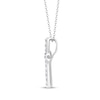 Thumbnail Image 3 of Diamond Flared Cross Necklace 1/5 ct tw Sterling Silver 18"
