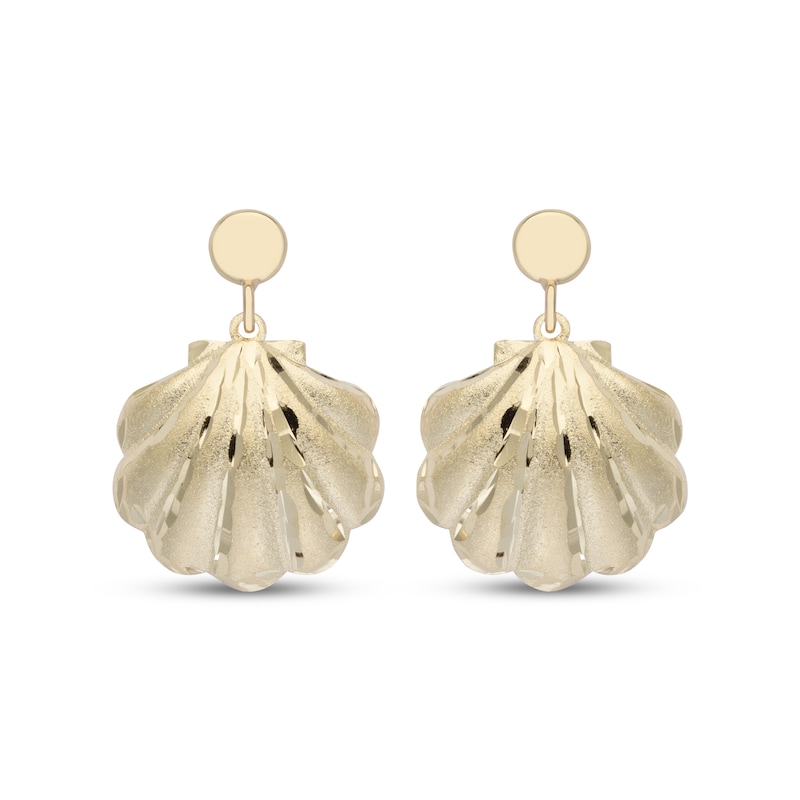 Main Image 2 of Seashell Dangle Earrings 14K Yellow Gold