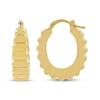 Thumbnail Image 3 of Ribbed Tapered Hoop Earrings Hollow 14K Yellow Gold