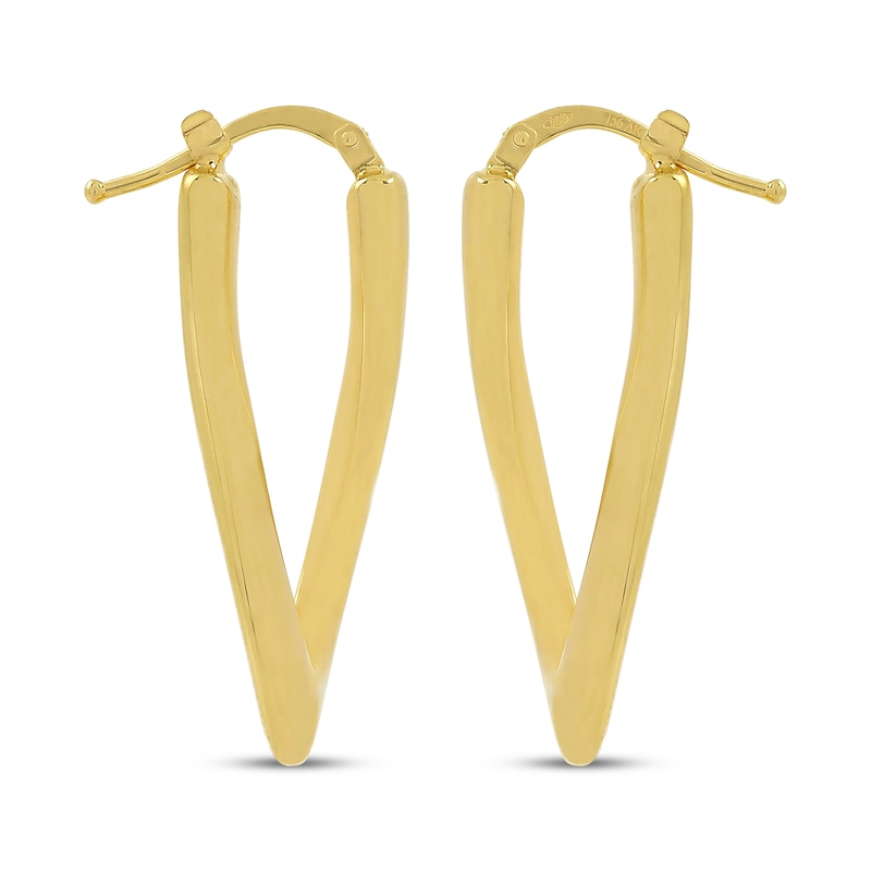 Main Image 2 of Twist Hoop Earrings Hollow 14K Yellow Gold