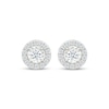 Thumbnail Image 2 of Lab-Grown Diamond Halo Stud Earrings 1/2 ct tw Sterling Silver