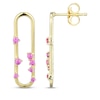Thumbnail Image 3 of STUDIO BY KAY Pink Lab-Created Sapphire Paperclip Earrings 24K Yellow Gold Vermeil Sterling Silver