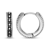 Thumbnail Image 3 of Men's Dot-Pattern Hoop Earrings Stainless Steel & Black Ion Plating