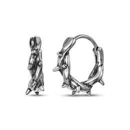 Men's Twist Barbed Wire Hoop Earrings Stainless Steel