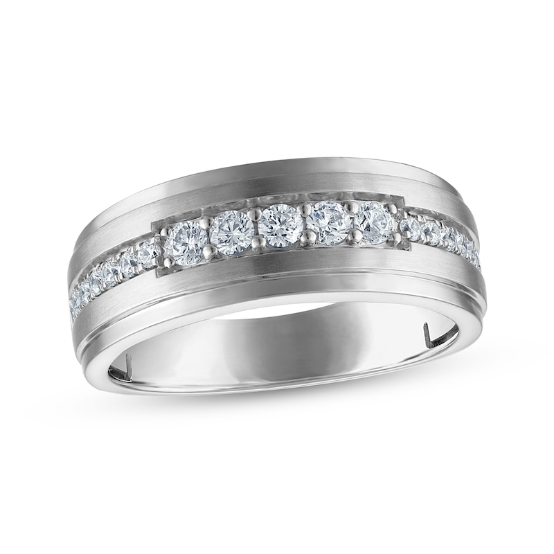 Main Image 1 of Now + Forever Men's Diamond Wedding Band 1/2 ct tw 10K White Gold