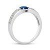 Thumbnail Image 3 of Le Vian Oval-Cut Blue Sapphire Ring 3/8 ct tw Diamonds 14K Vanilla Gold