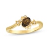 Thumbnail Image 1 of Le Vian Oval-Cut Chocolate Quartz & Diamond Accent Star Ring 14K Honey Gold