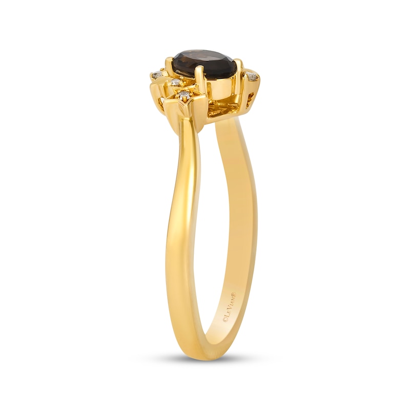 Main Image 2 of Le Vian Oval-Cut Chocolate Quartz & Diamond Accent Star Ring 14K Honey Gold