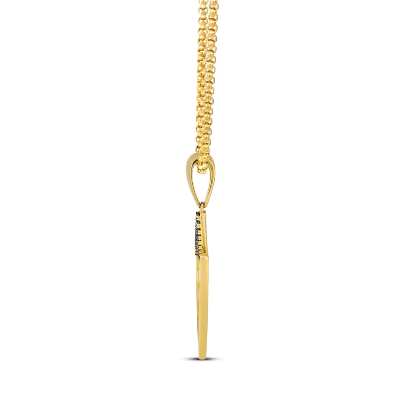 Main Image 2 of Le Vian Men's Chocolate Diamond Shield Necklace 1/5 ct tw 14K Honey Gold 22"