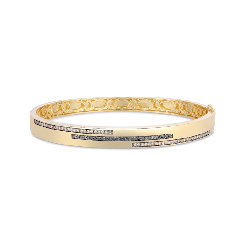Main Image 1 of Le Vian Men's Diamond Three-Row Bangle Bracelet 5/8 ct tw 14K Honey Gold 8"