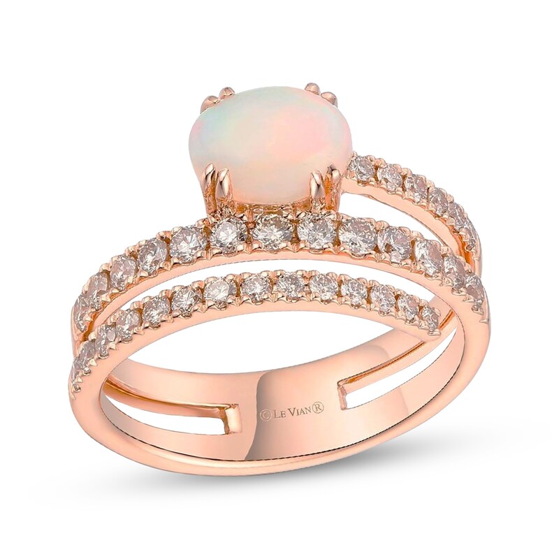 Le Vian Good Karma Oval-Cut Opal Ring 3/4 ct tw Diamonds 14K Strawberry Gold