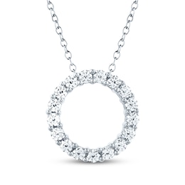 THE LEO Diamond Circle Necklace 1 ct tw 14K White Gold 19"