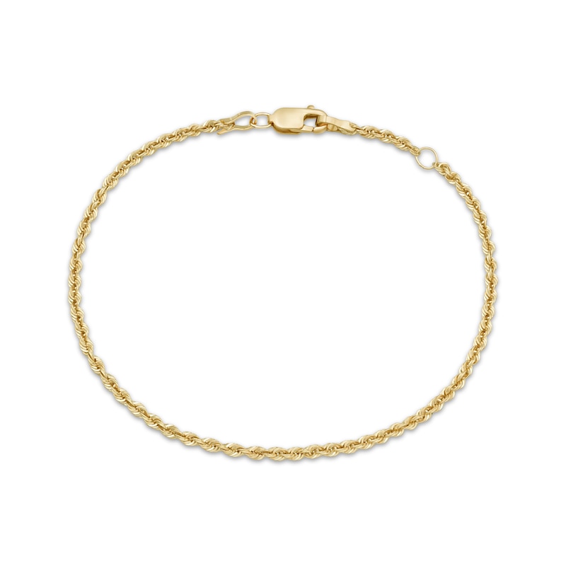 Main Image 2 of Children's Rope Chain Bracelet Semi-Solid 14K Yellow Gold 6.5"
